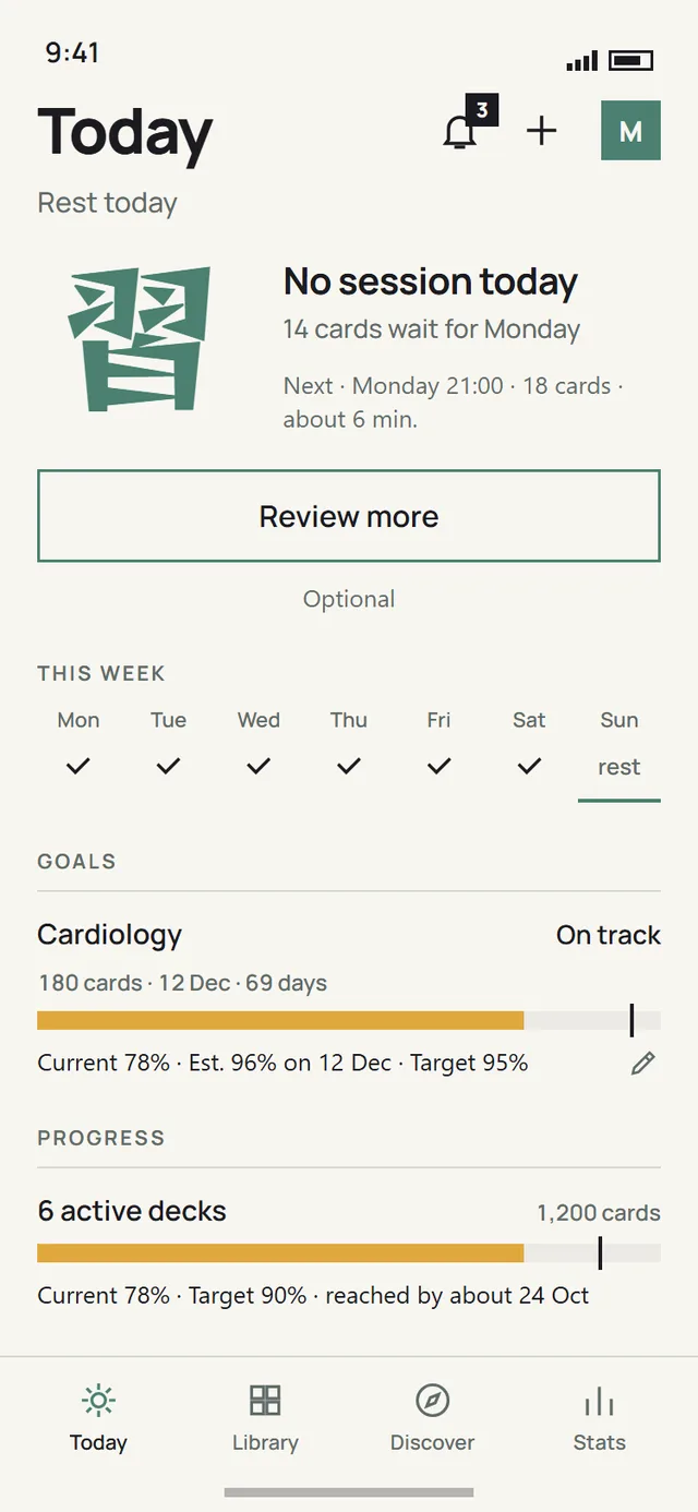 Today on a rest day: no session, and when the next one is